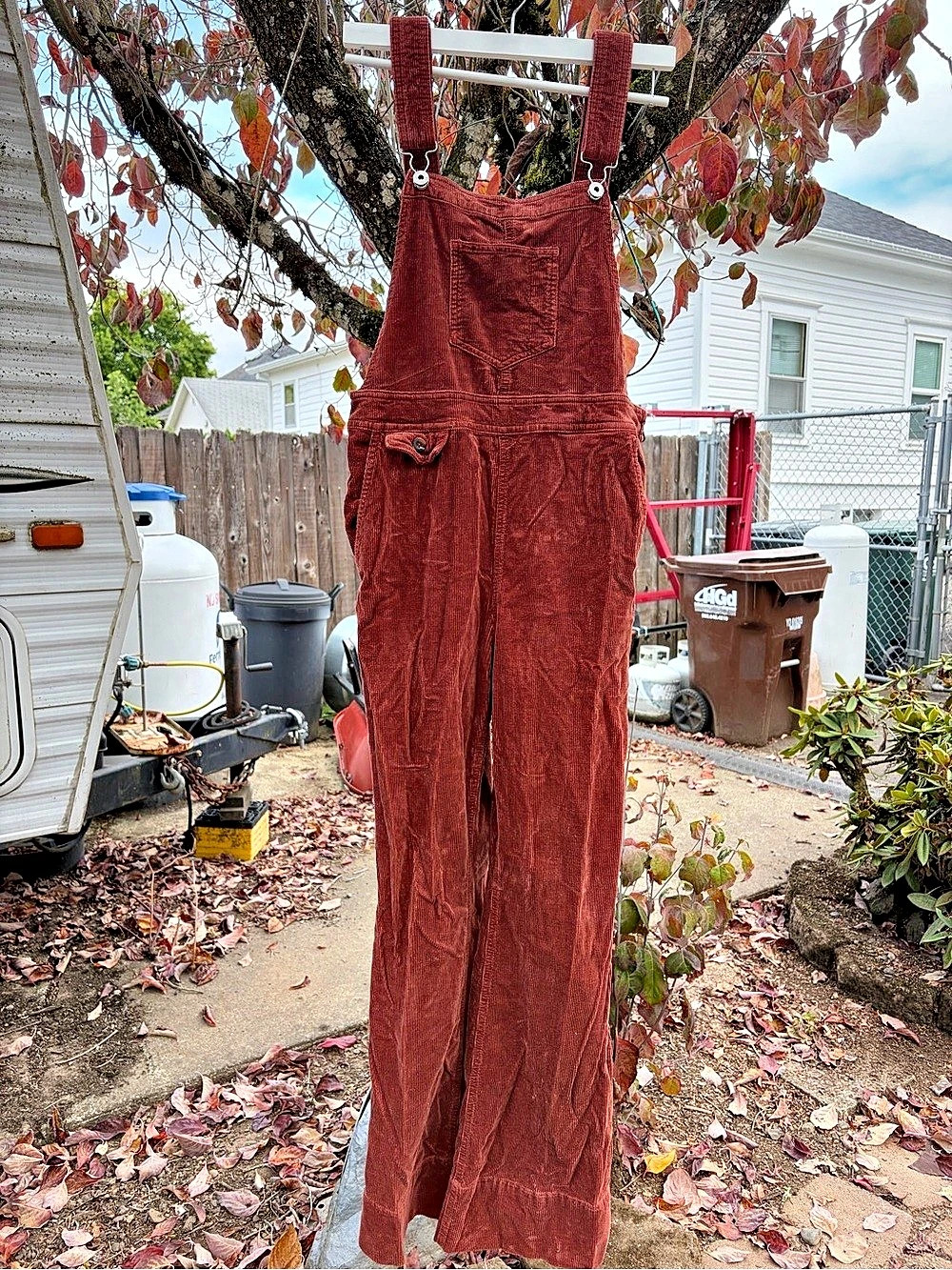 Anthropologie pilcro and the letterpress corduroy overalls.